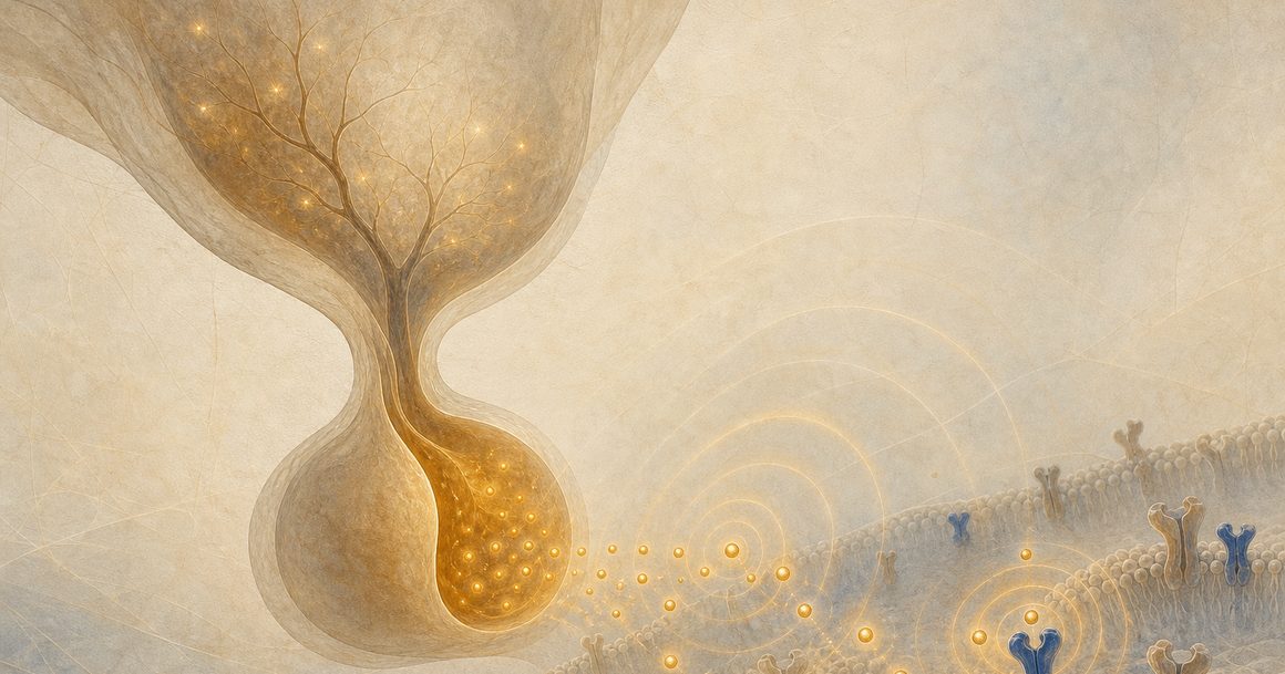 Abstract endocrine signal pulses moving between receptor-like and pituitary-inspired forms